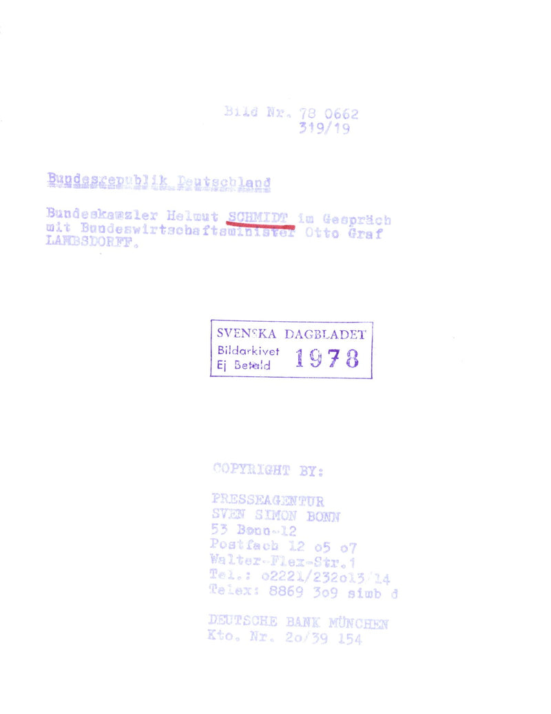 Helmut Schmidt - Vintage Photograph