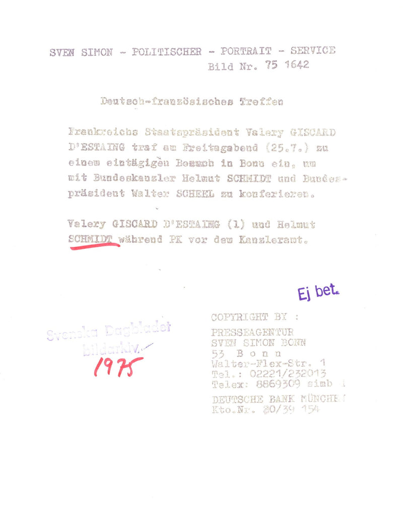 Helmut Schmidt - Vintage Photograph