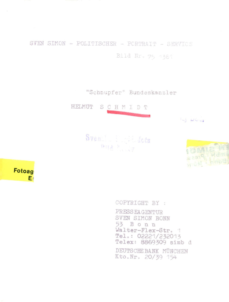Helmut Schmidt - Vintage Photograph