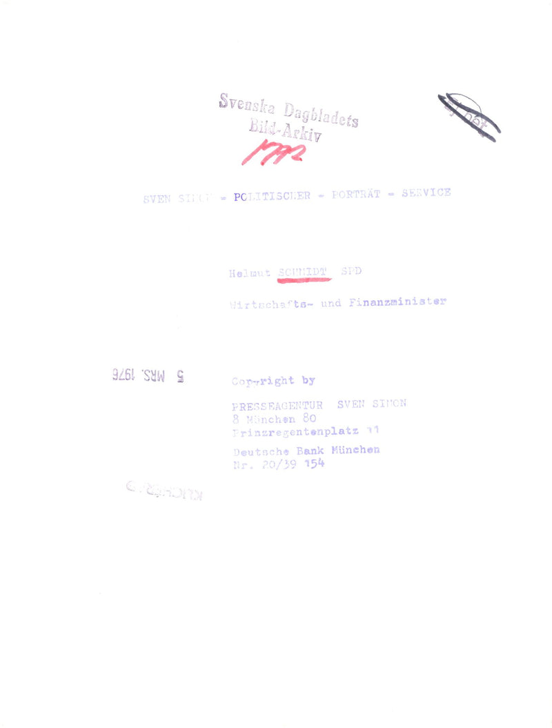 Helmut Schmidt - Vintage Photograph