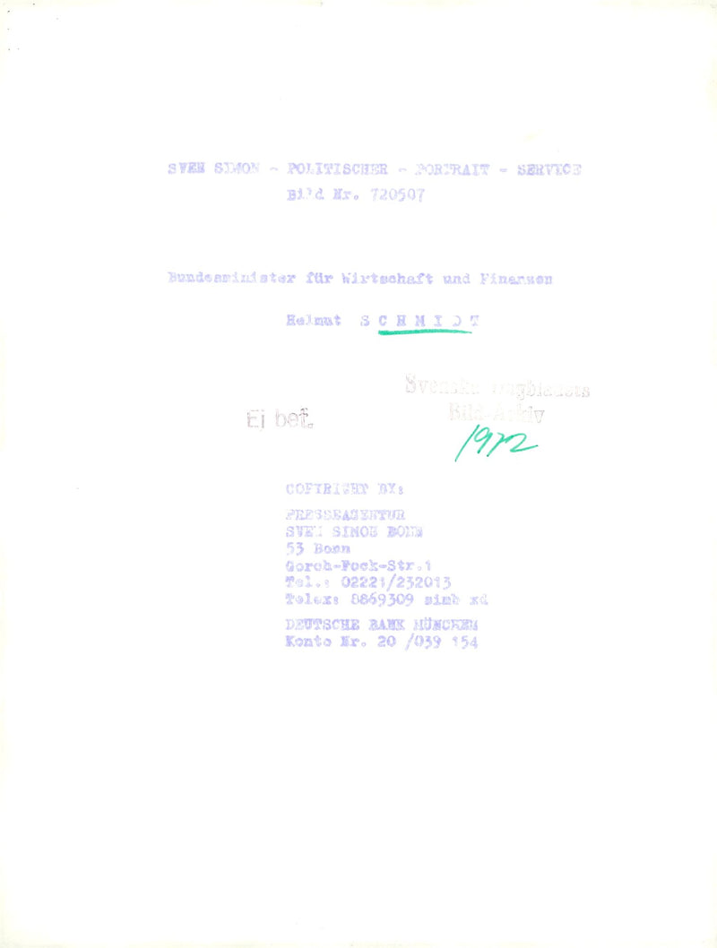 Helmut Schmidt - Vintage Photograph