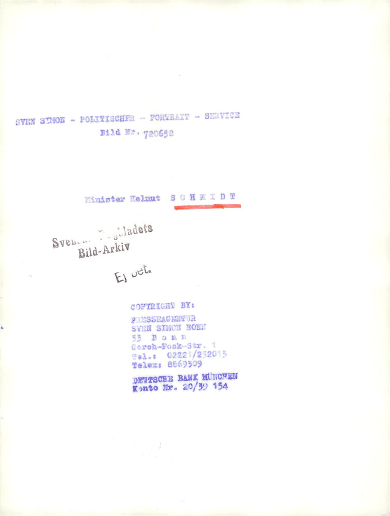 Helmut Schmidt - Vintage Photograph