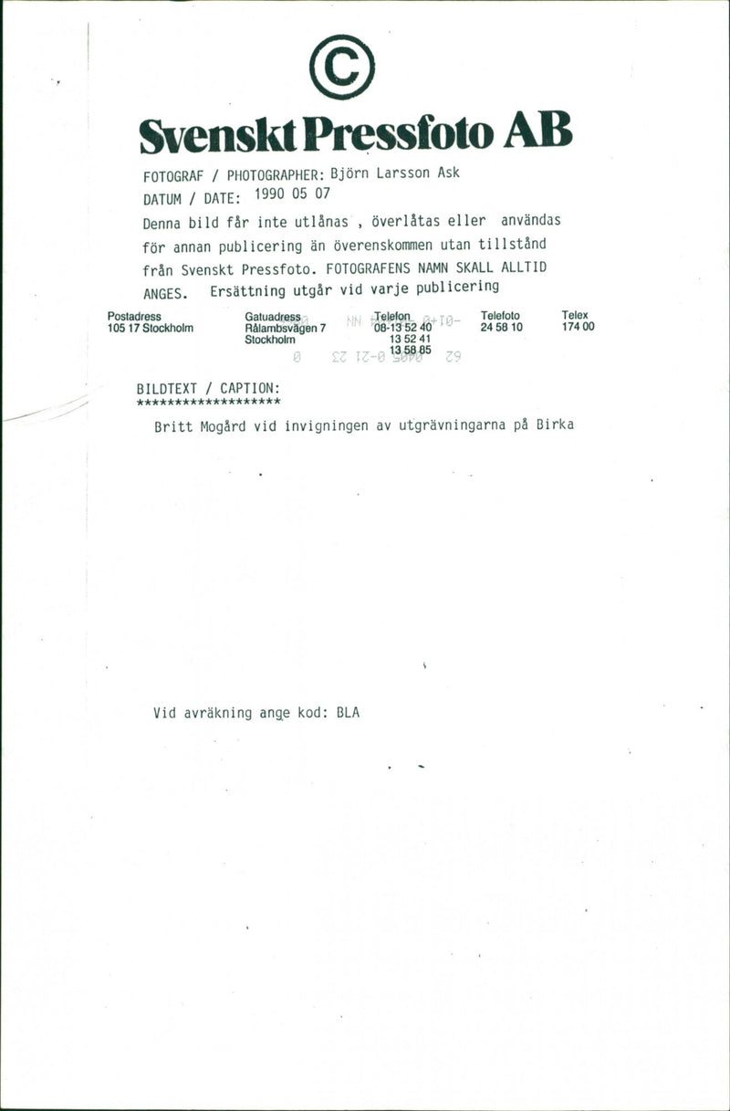 Britt Mogård Swedish Politician - Vintage Photograph