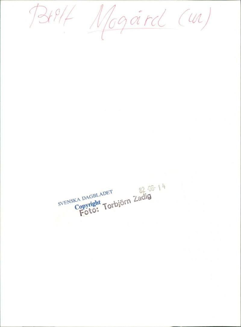 Britt Mogård Swedish Politician - Vintage Photograph