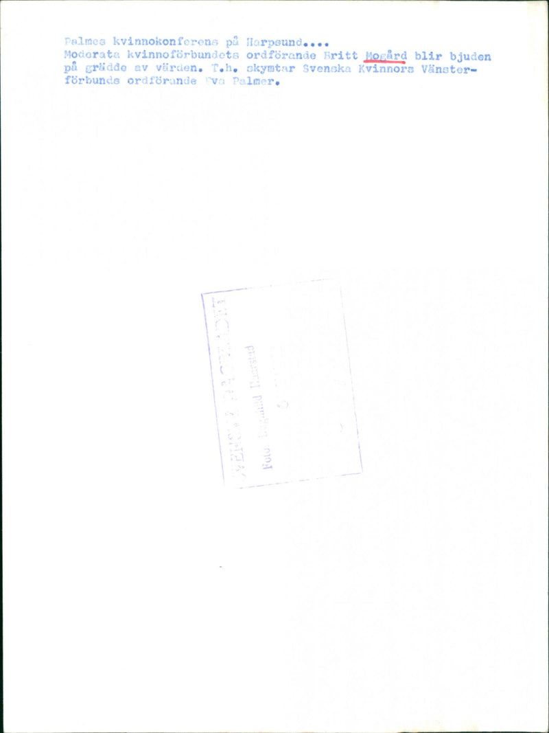 Britt Mogård Swedish Politician - Vintage Photograph