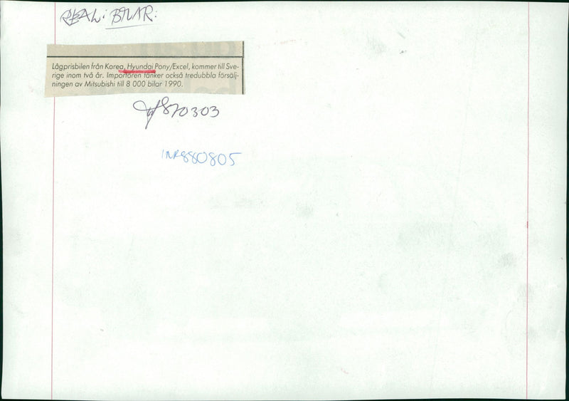 Hyundai Pony/Excel - Vintage Photograph