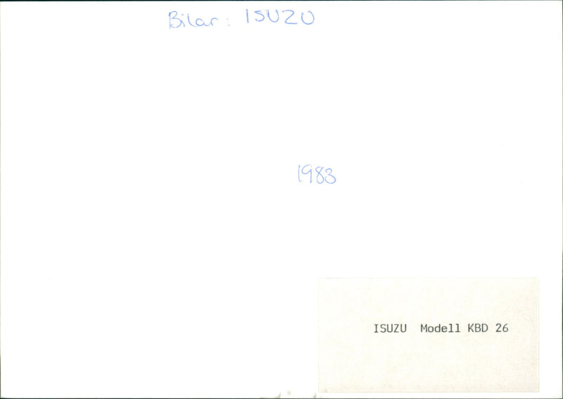 Isuzu Cars - Vintage Photograph