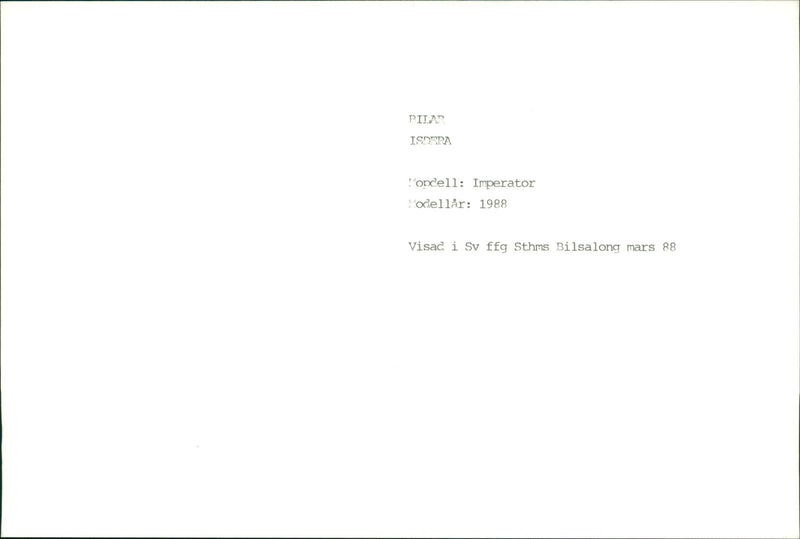 Bilar Isdera - Vintage Photograph