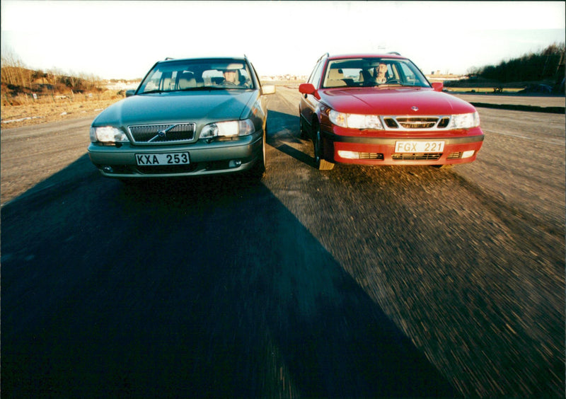 Volvo V70 and Saab 9 5 - Vintage Photograph