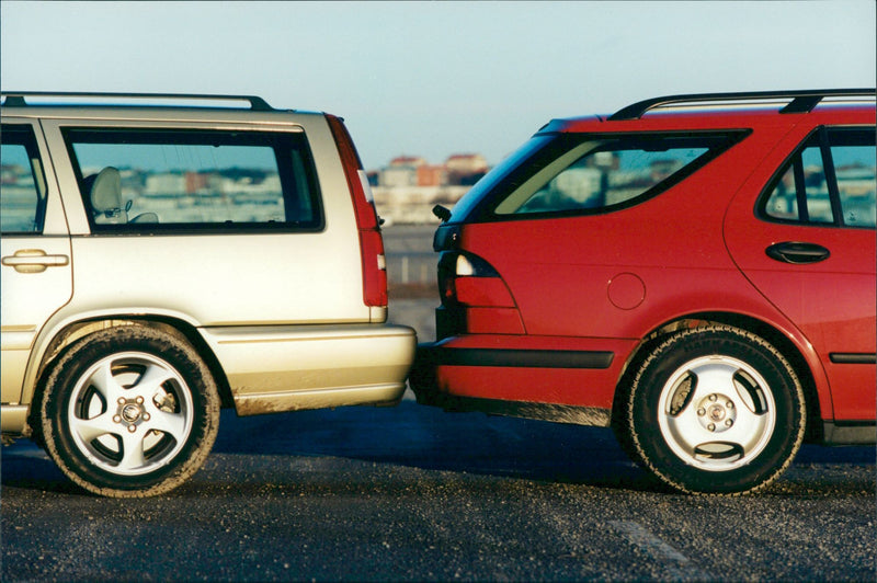 Volvo V70 and Saab 9 5 combi - Vintage Photograph