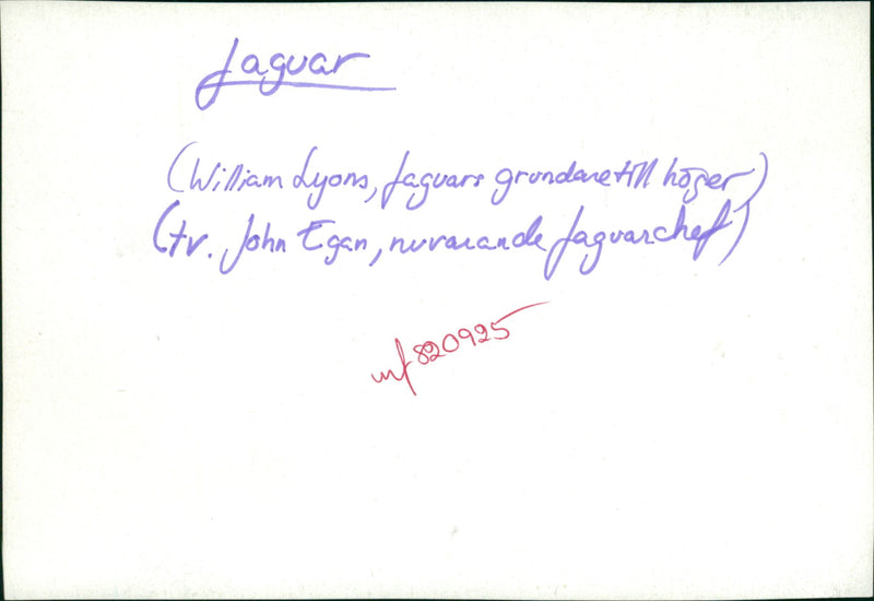 William Lyons and John Egan next to Jaguar Cars - Vintage Photograph