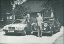 William Lyons and John Egan next to Jaguar Cars - Vintage Photograph