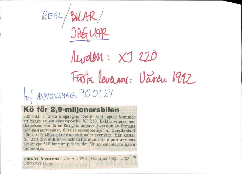 Jaguar Cars - Vintage Photograph