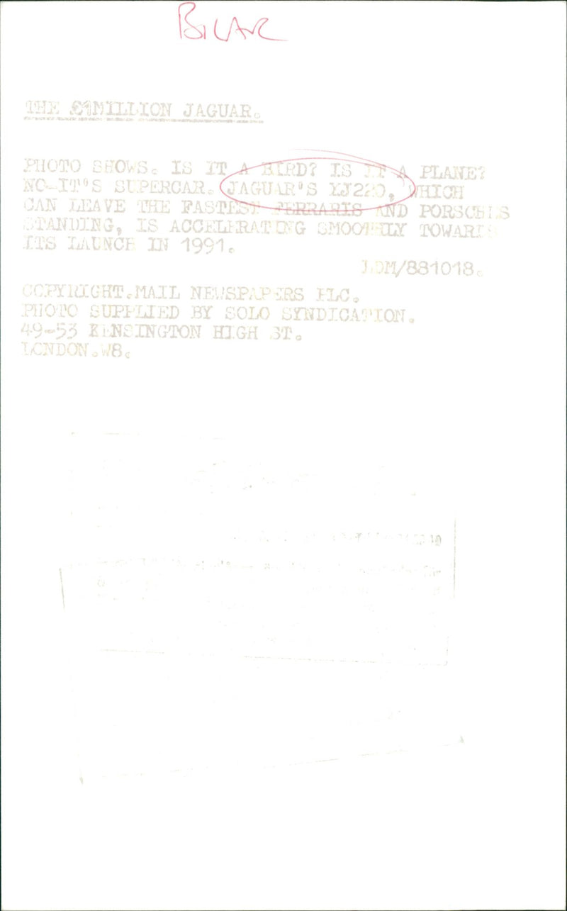 Jaguar Cars - Vintage Photograph