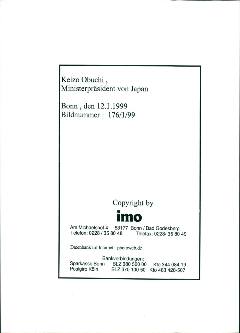 Obuchi Keizo. Politician Japan - Vintage Photograph