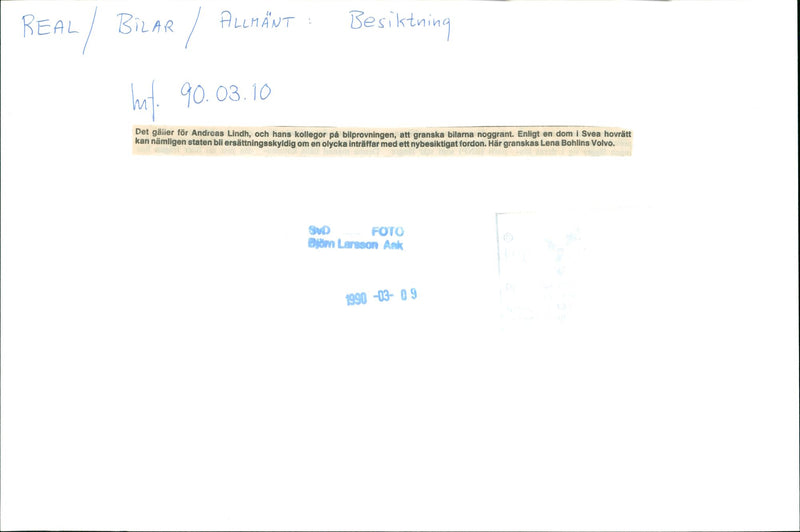 Swedish Car Testing AB - Vintage Photograph