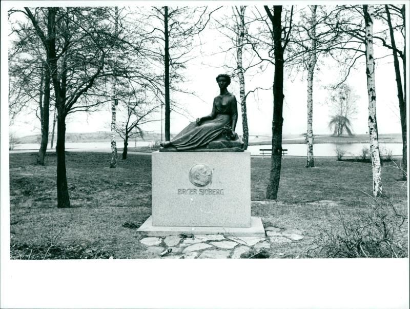 Monument to Birger Sjöberg in Vänersborg - Vintage Photograph