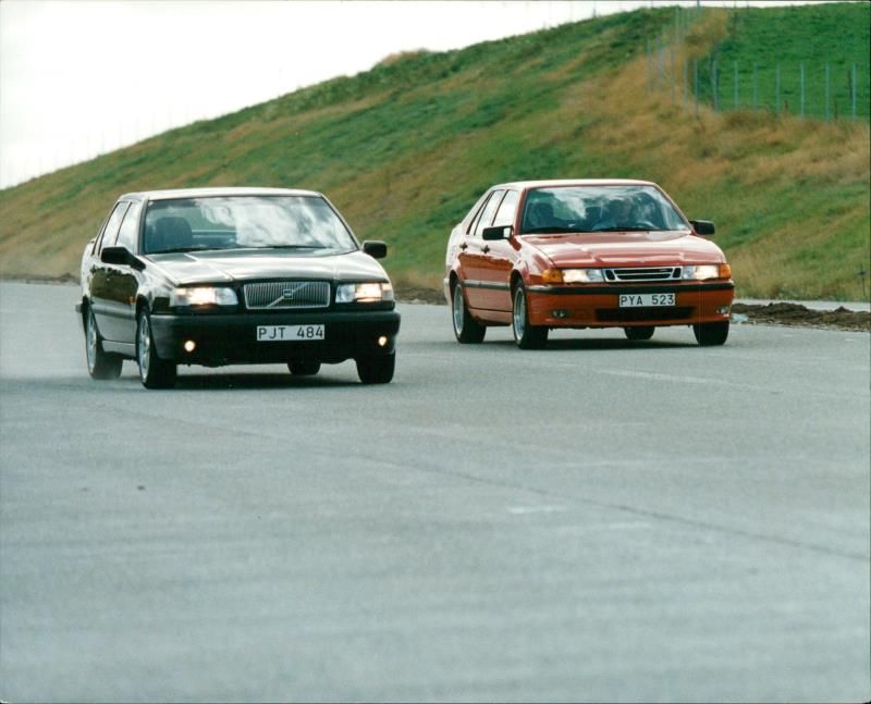 SAAB 900 and Volvo 850 - Vintage Photograph