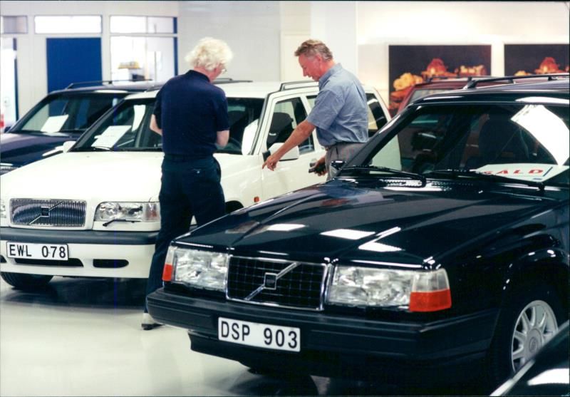 Car sales at Volvo / Bilia in Solna - Vintage Photograph