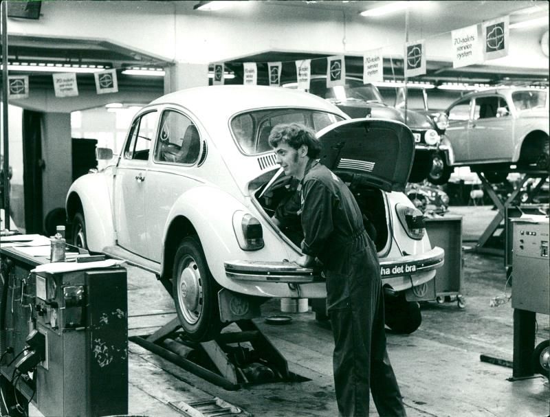 Car repair shop - Vintage Photograph