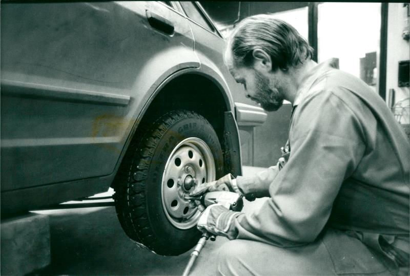 Car repair shop - Vintage Photograph