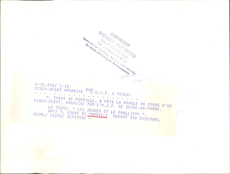 French diplomat and politician Couve de Murville - Vintage Photograph