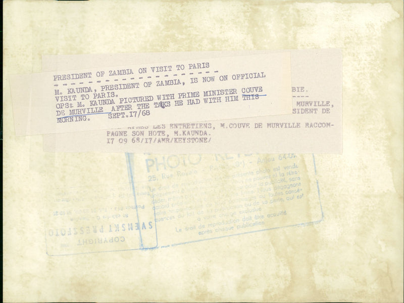 French diplomat and politician Couve de Murville - Vintage Photograph