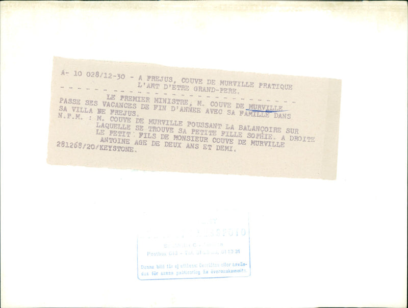 French diplomat and politician Couve de Murville - Vintage Photograph