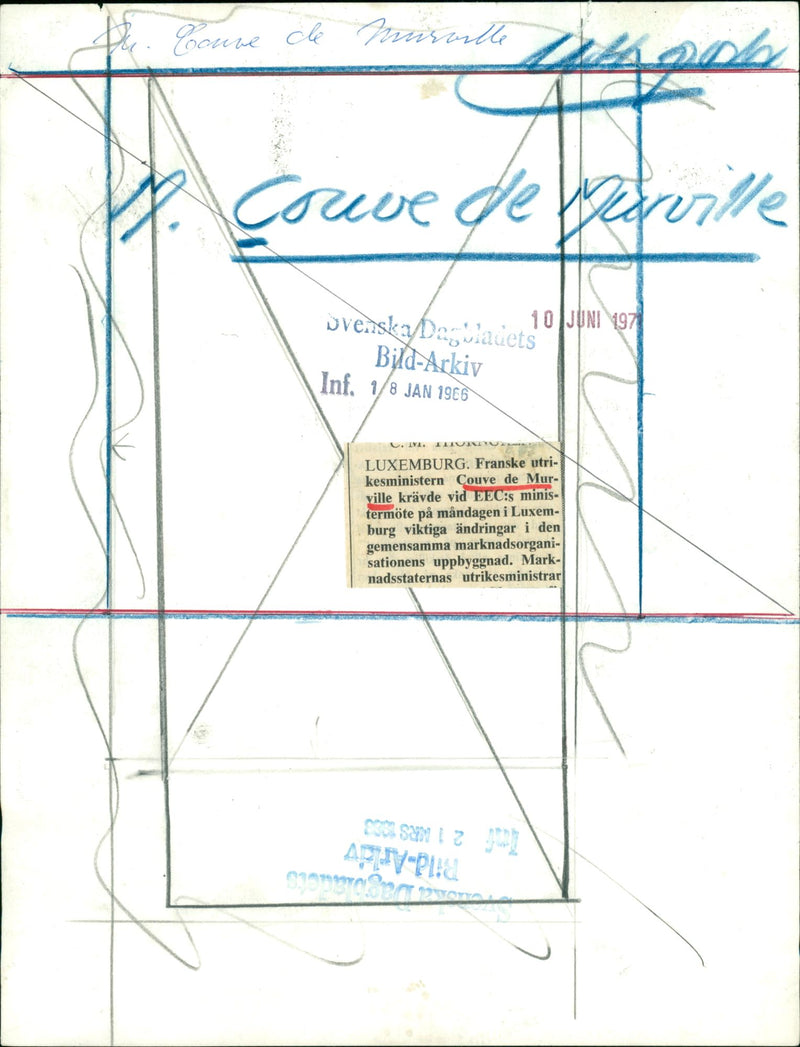 French diplomat and politician Couve de Murville - Vintage Photograph