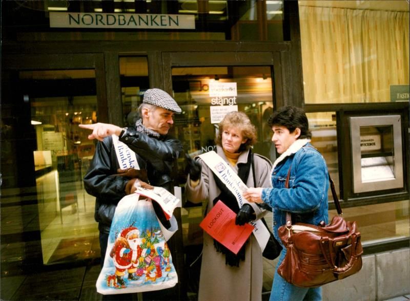 Bank Strike - Vintage Photograph