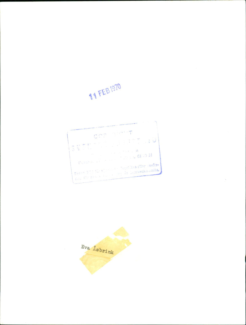 Eva Åsbrink, politician - Vintage Photograph