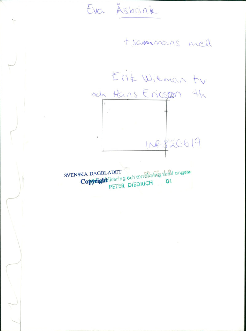 Eva Åsbrink, politician with Erik Witman and Hand Ericsson - Vintage Photograph