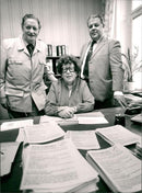 Eva Åsbrink, politician with Erik Witman and Hand Ericsson - Vintage Photograph