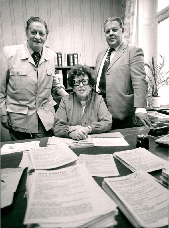 Eva Åsbrink, politician with Erik Witman and Hand Ericsson - Vintage Photograph