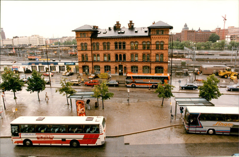 Bus station at Norra Bantorget - Vintage Photograph