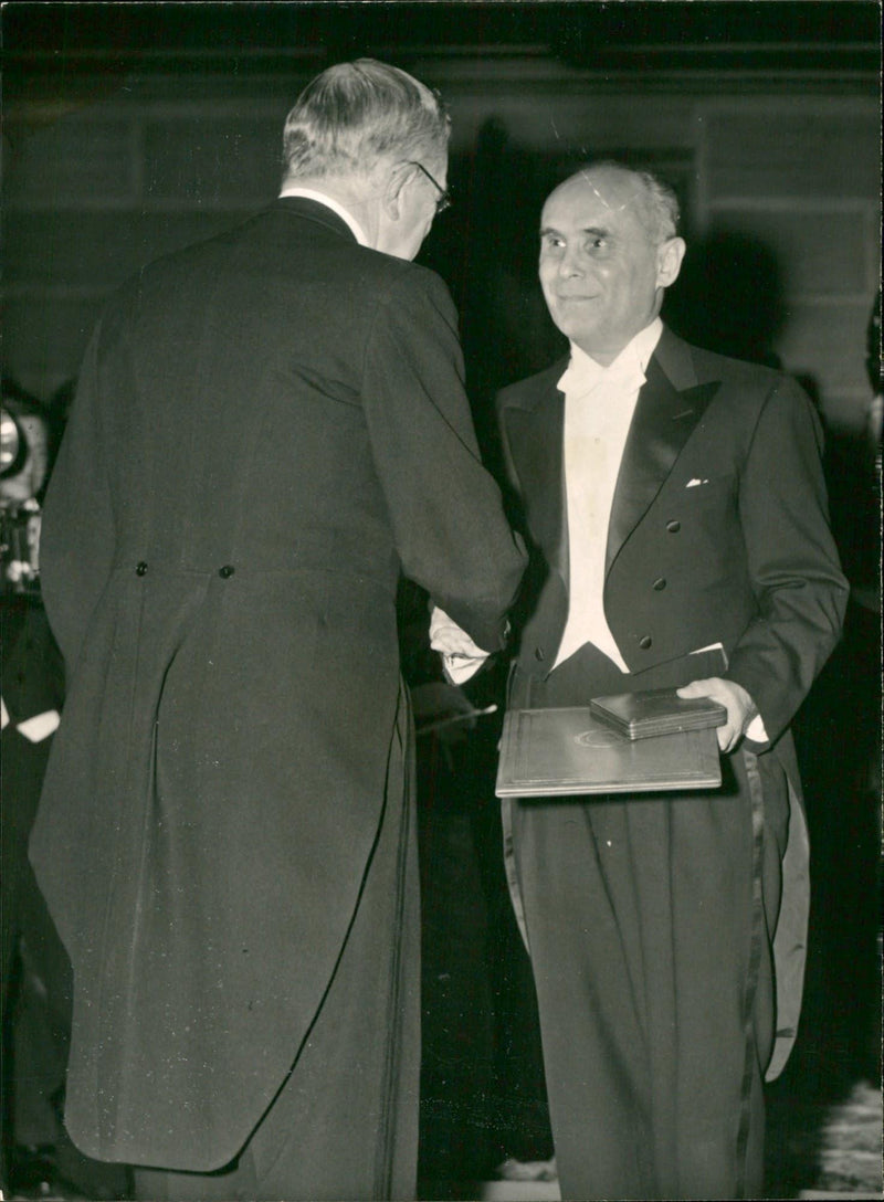1956 AND MEDICINE OVERLAYS CONCERT HALL YEARS ANDRE COURNAND KING NOB NOBEL - Vintage Photograph
