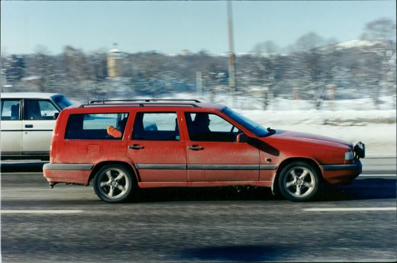 Volvo cars in action - Vintage Photograph