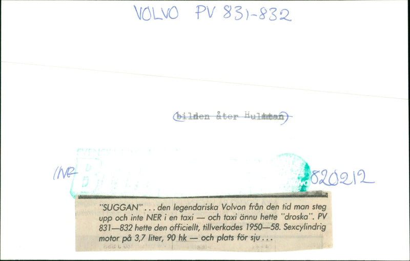 Volvo PV 831-832 Suggan - Vintage Photograph