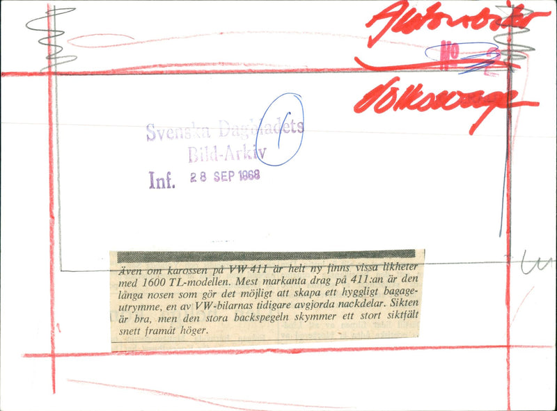 VW 411 - Vintage Photograph