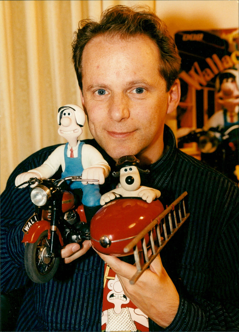 Nick Park with "Wallace & Gromit" - Vintage Photograph