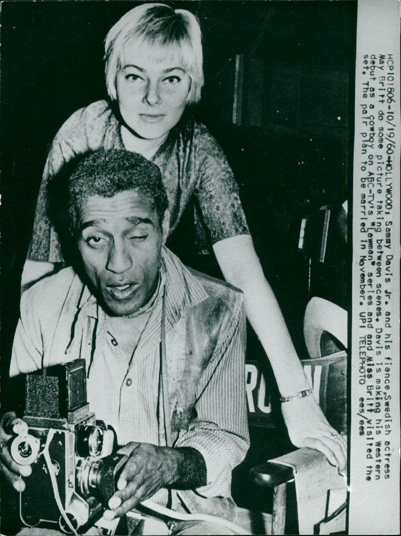 Sammy Davis Jr. and May Britt Wilkens - Vintage Photograph