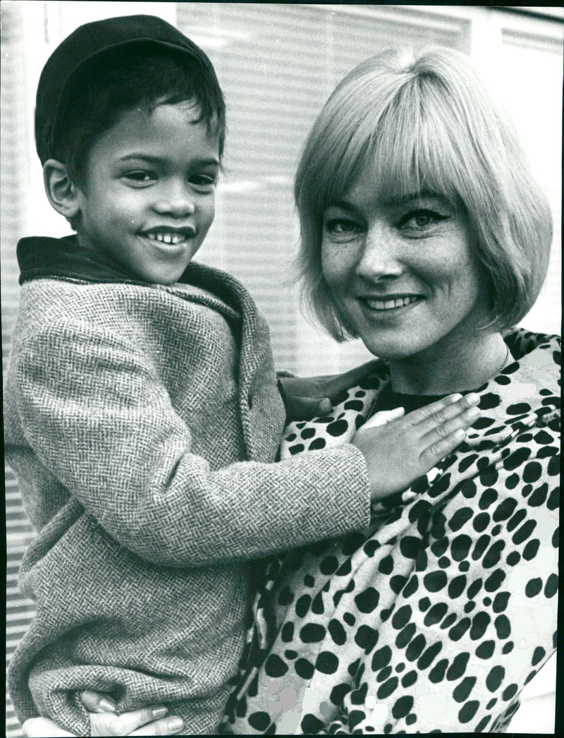 May Britt Wilkens with son - Vintage Photograph