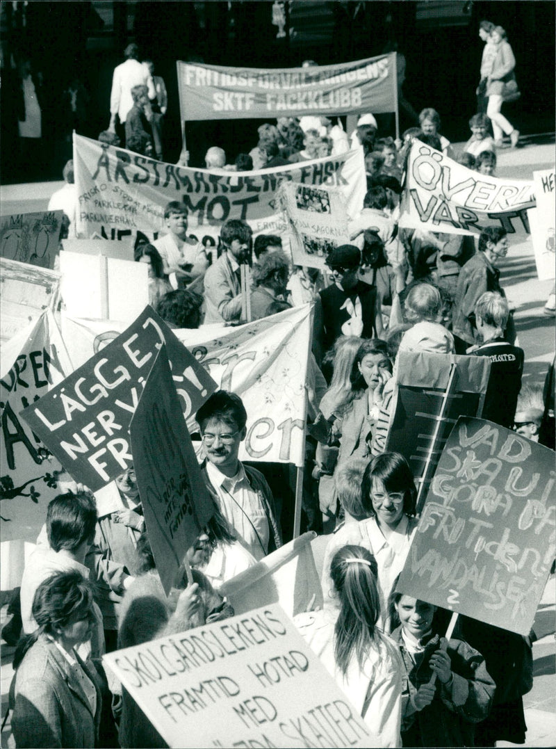 Demonstrations in Stockholm - Vintage Photograph