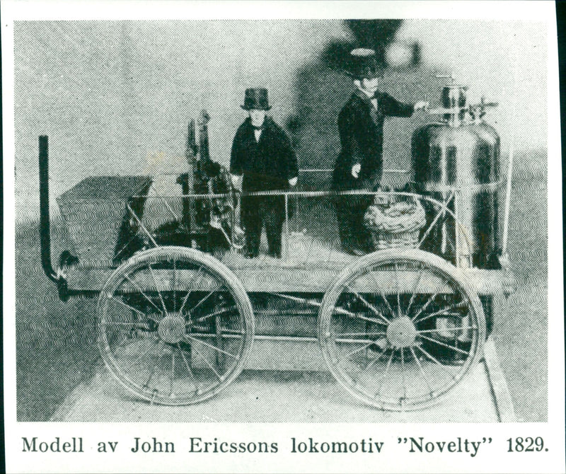 Model of John Ericsson's locomotive "Novelty" 1829 - Vintage Photograph