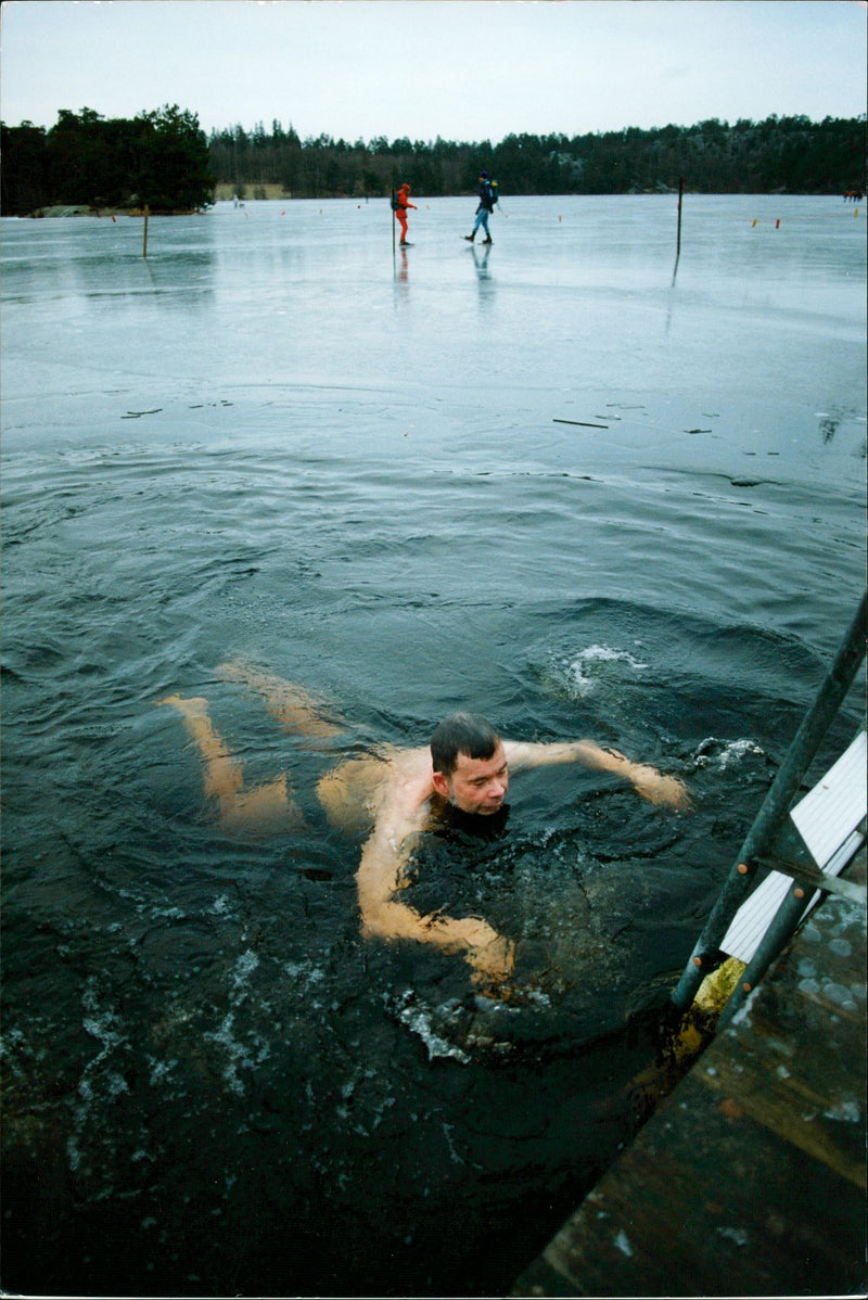 Winter swimmer - Vintage Photograph