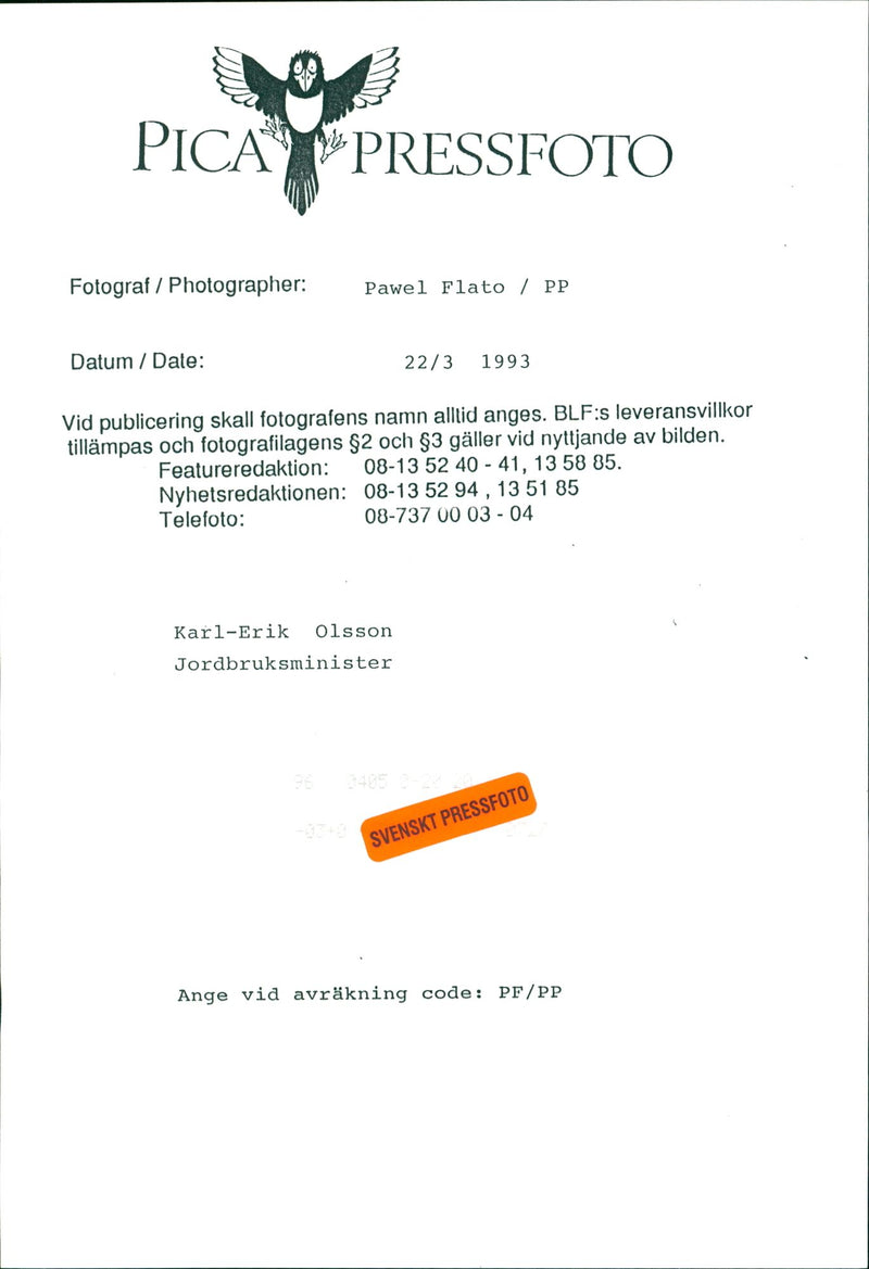 Karl Erik Olsson, politician - Vintage Photograph