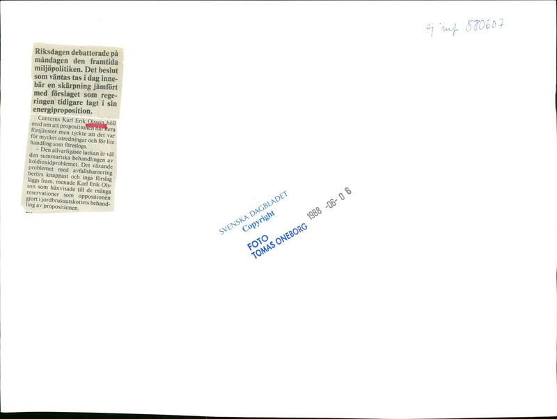 Karl Erik Olsson, politician - Vintage Photograph