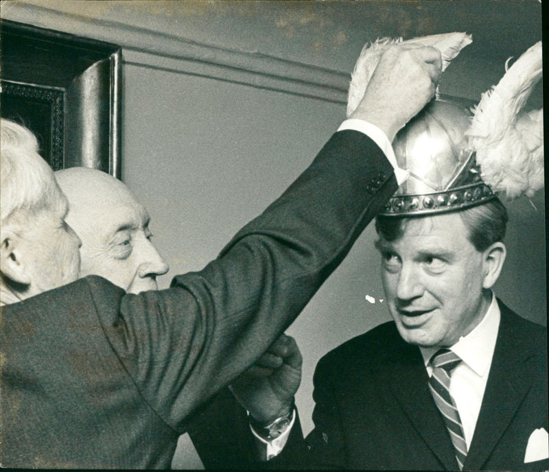 Swedish writer Jan-Olof "Jolo" Olsson with Minerva's helmet - Vintage Photograph