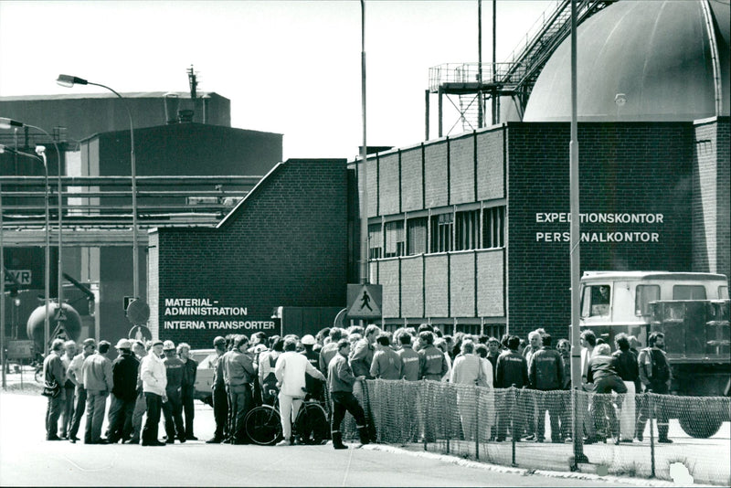 Strike at Helsingborg chemical factory - Vintage Photograph
