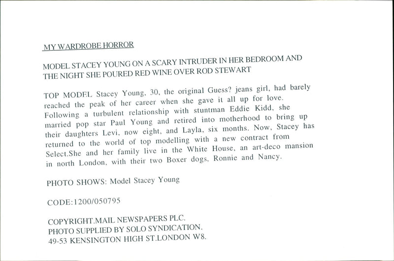 Stacey Young, model - Vintage Photograph